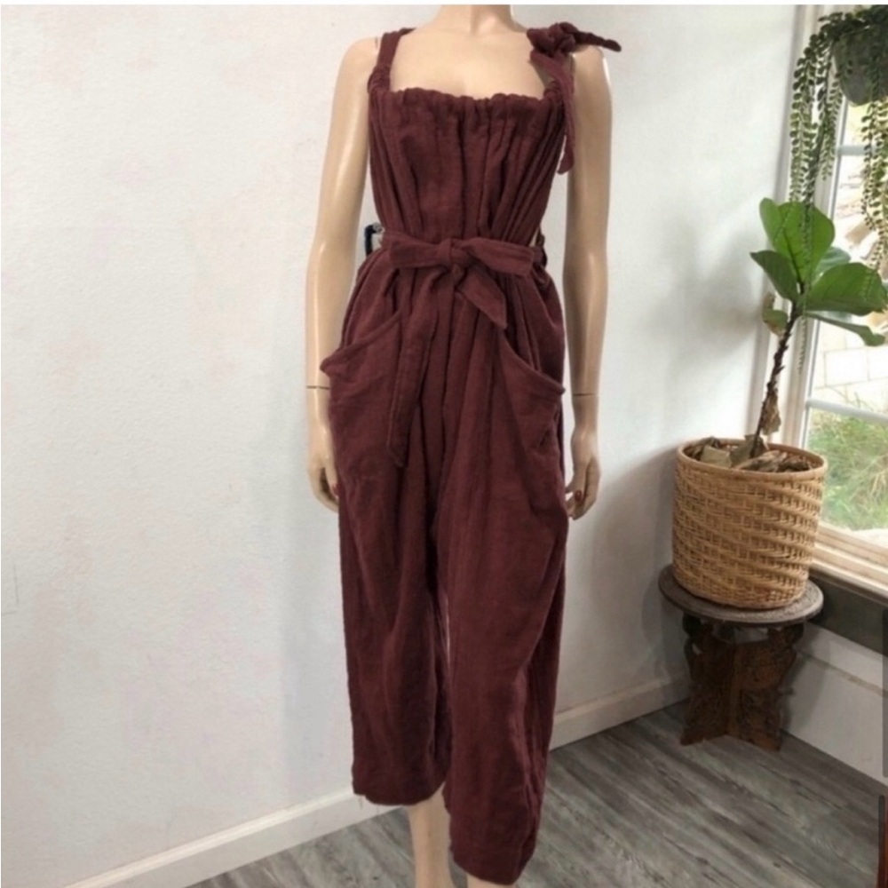 free people jumpsuit C rum raisin